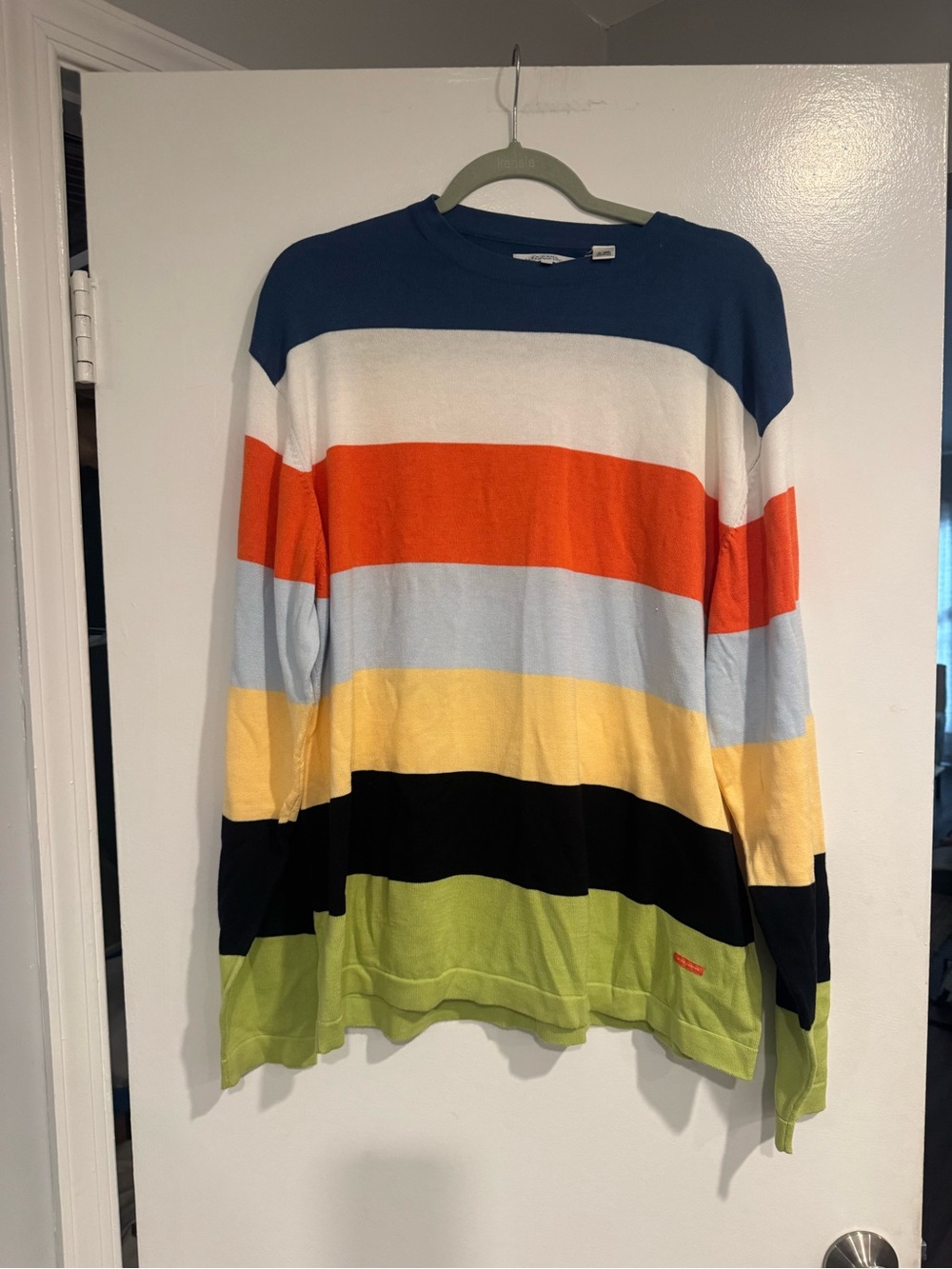 Alex Cannon Women's Striped Multicolor Lightweight 100% Cotton Sweater Large